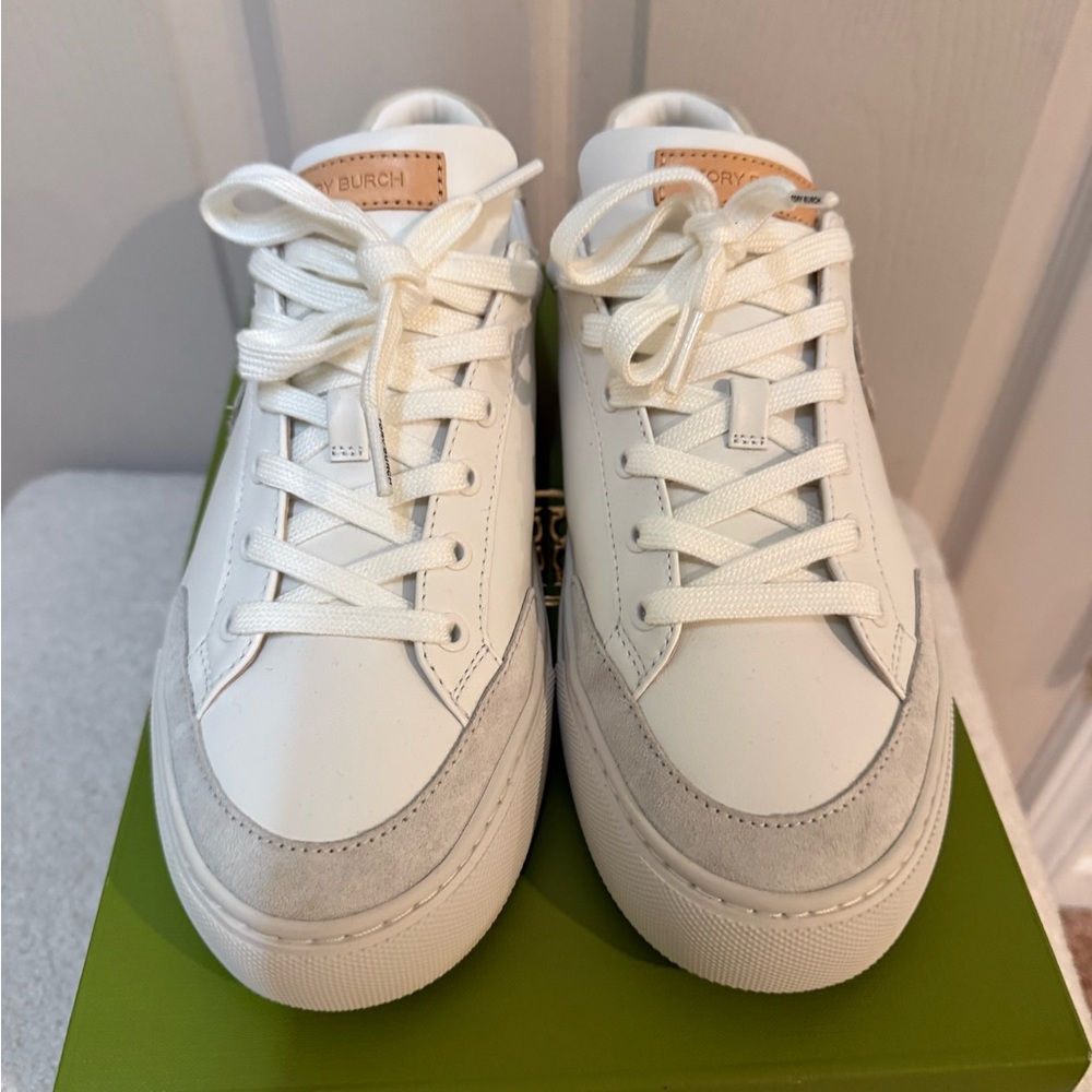Tory Burch Cream Women’s Color Block Sneaker - Picture 3 of 8